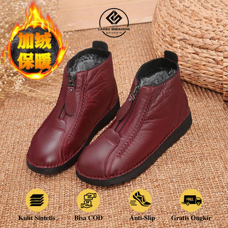 Sepatu Import Wanita SR 08 Model Korea Musim Dingin Tampilan Elegan Murah Original Berkualitas | Sep