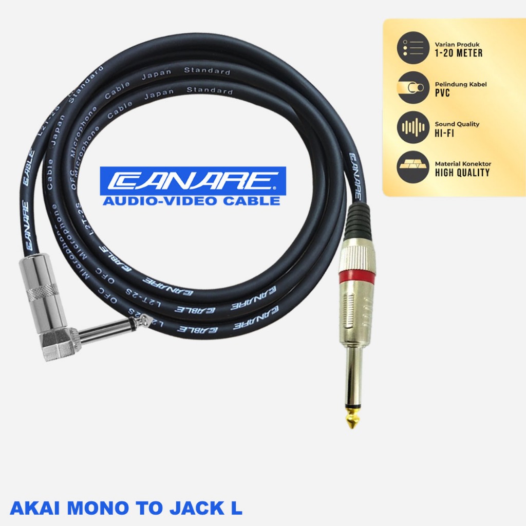 Kabel Audio STANDARD JAPAN/ Kabel Mic / Kabel Gitar Jack Akai Mono to Jack L