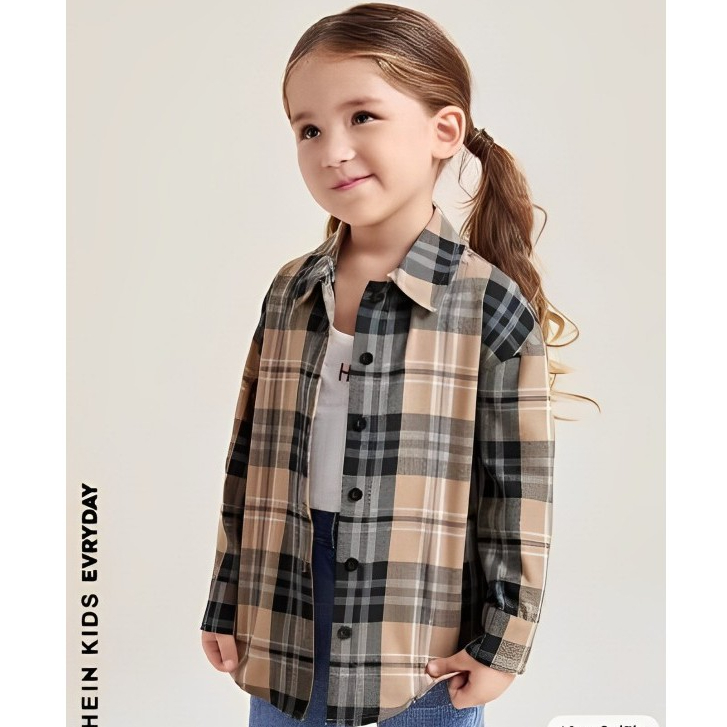 Kemeja Flanel Anak Perempuan Kotak-kotak Cewek Premium