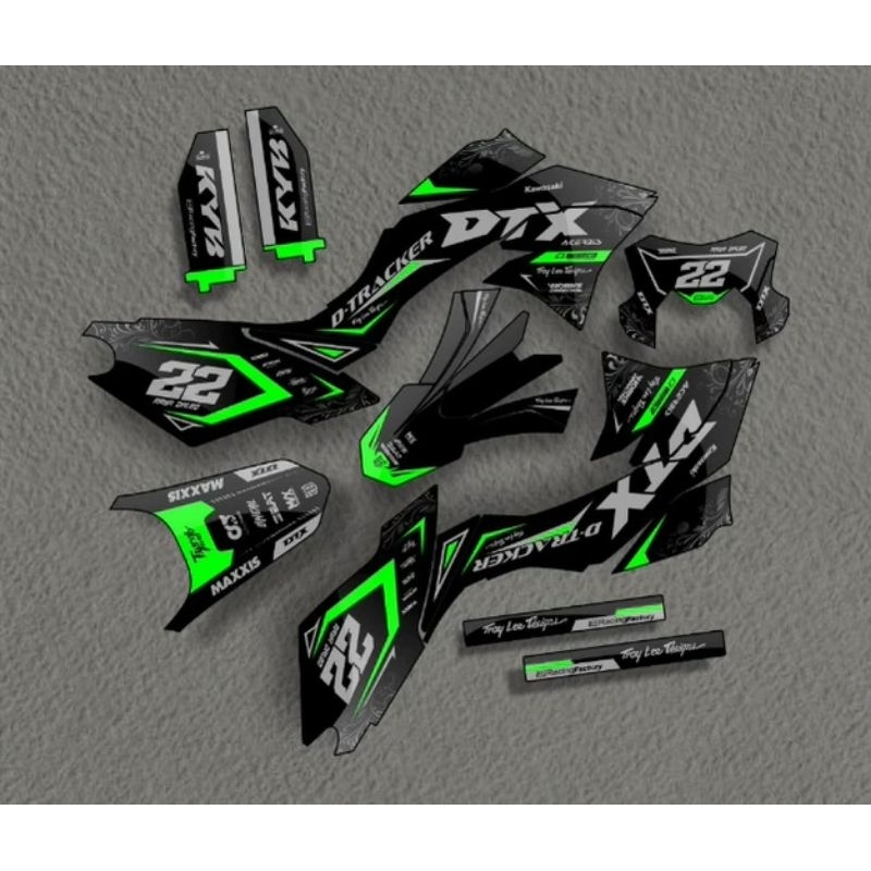 decal dtracker full body striping dtracker hijau kuning