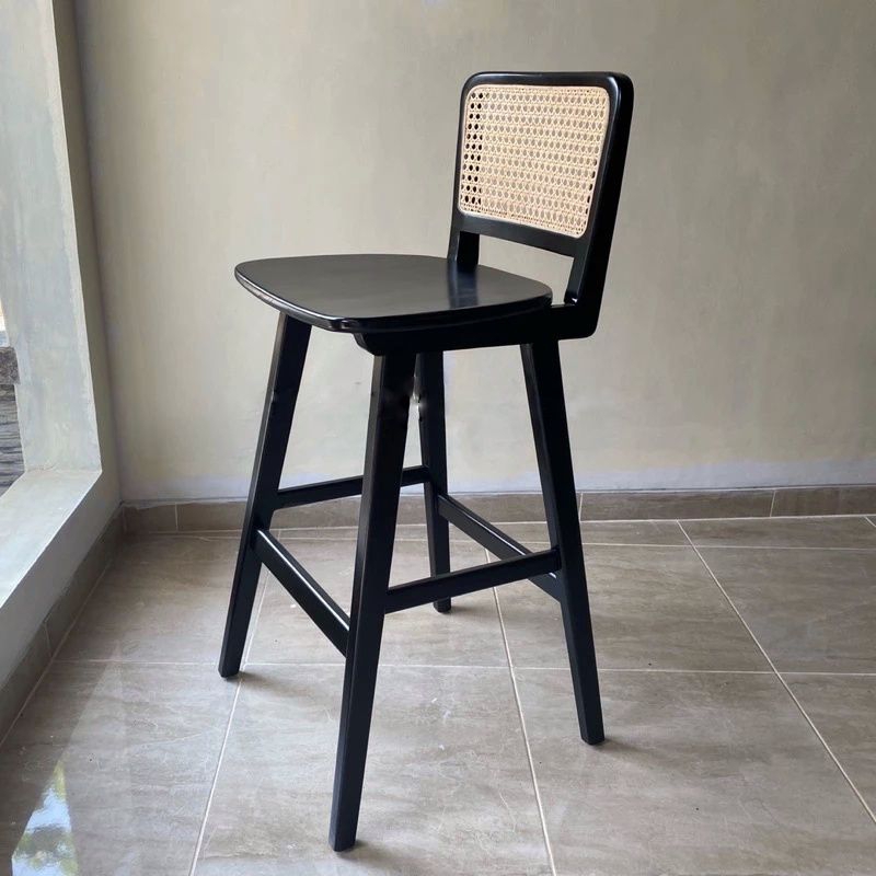 kursi bar rotan/bar stool rotan kayu jati solid