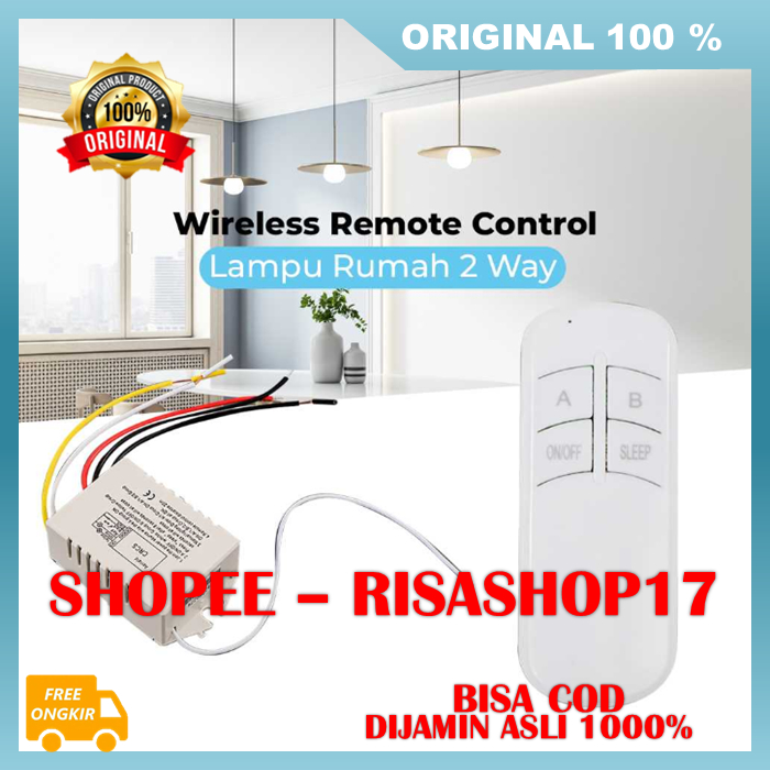 Saklar Remot Wireless Saklar Remot Jarak Jauh Remote Control Lampu Rumah 100% ASLI