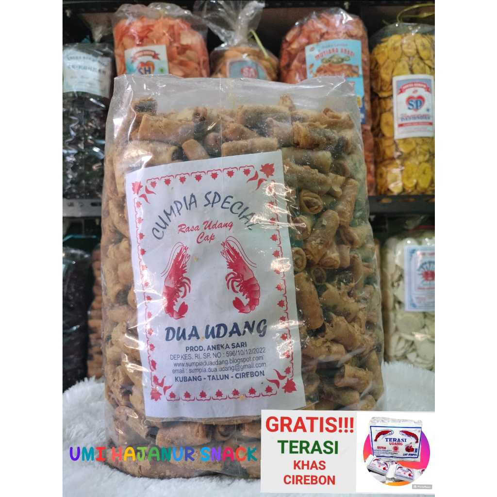 

(GRATIS TERASI) KHAS CIREBON//500GRAM KUE SUMPIA UDANG//SNACK//MAKANAN RINGAN