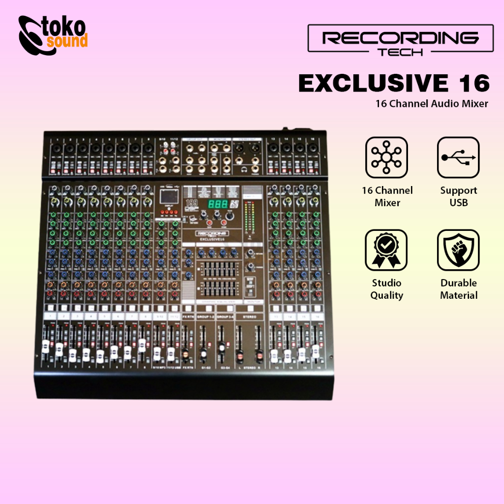 Recording Tech RT Exclusive 16 - Mixer Audio 16 Channel 199DSP