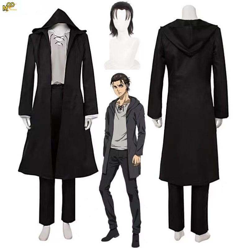 Aot Attack On Titan Eren Yeager Final Season Yaegerist Hoodie Jacket Cosplay MyHobbyTown SET AND WIG