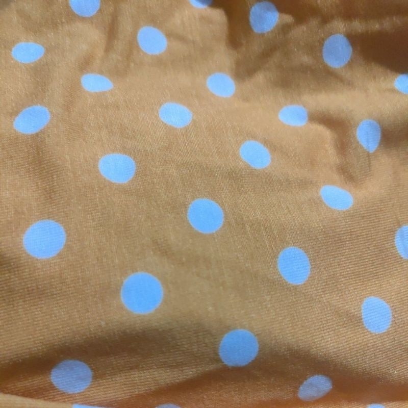 KAIN KILOAN KAOS SPANDEK RAYON SUPER ELASTIS POLKADOT KUNING