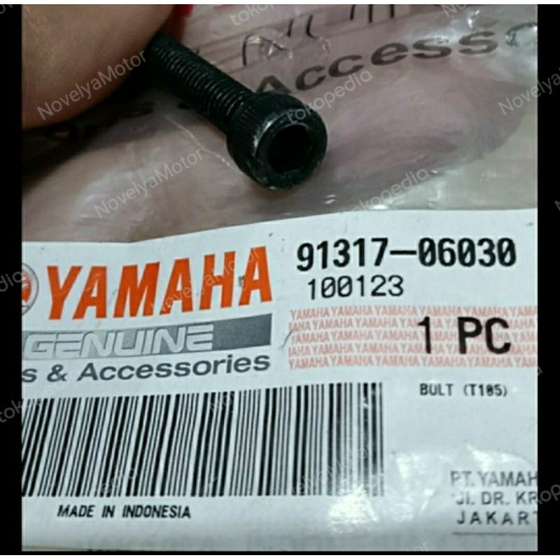 BOLT, BAUT JALU STANG R15 V2, JUPITER MX, XMAX, XSR BAUT PLAT DEPAN NEW R25 (1PC) ORI 91317-06030