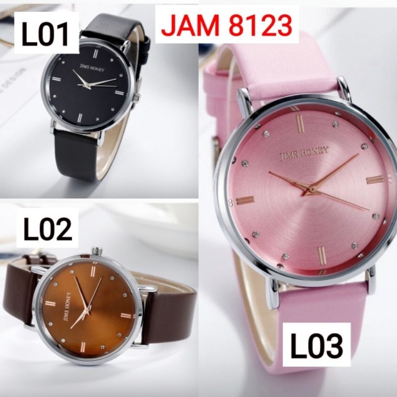 JIMS HONEY 8123 JAM TANGAN WANITA ORI TALI KULIT ARLOJI CEWEK ANTI AIR