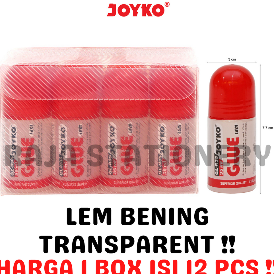 

➧➣✩✸ JOYKO TRANSPARENT GLUE 35ML LEM CAIR BENING JOYKO PRAKARYA GL-R35 [12PCS]