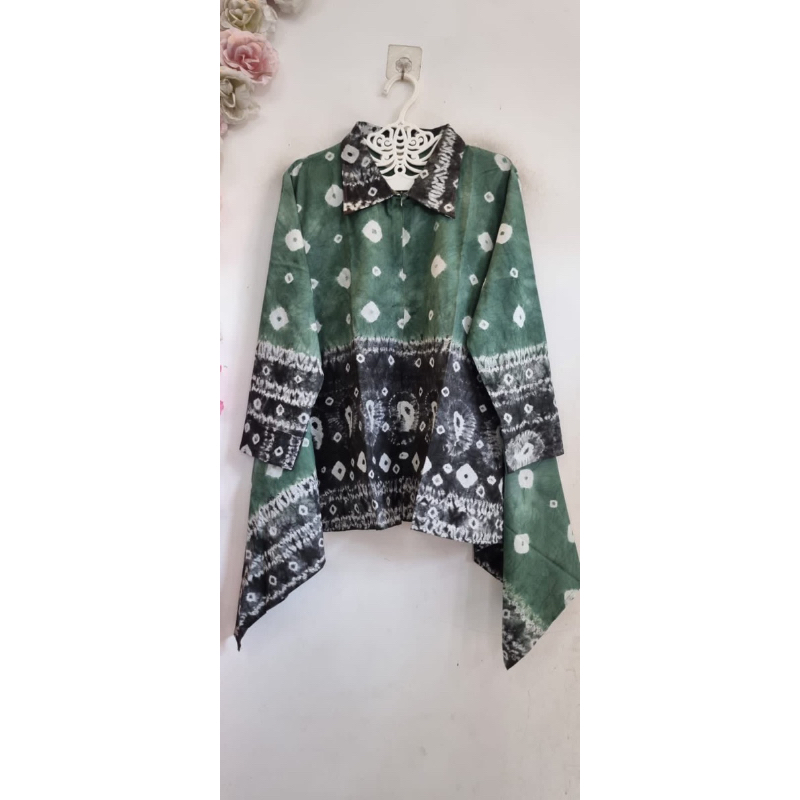 Blouse Waka Jumputan Motif Tabur Keong