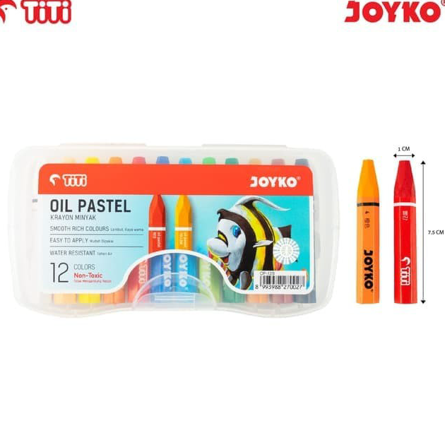 

Ready Oil Pastel Krayon Minyak Joyko TiTi OP-12S 12 Warna Colors ✾✱