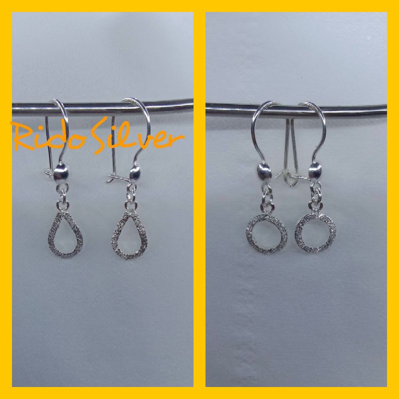 anting perak lingkaran ring dewasa ( perak murni asli )