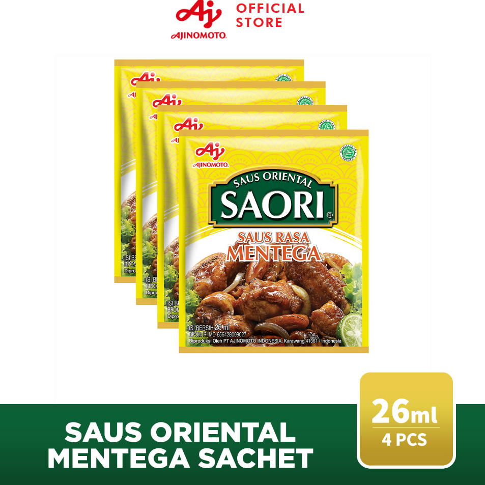 

Baru SAORI® Saus Mentega Oriental Sachet 26 ml (4 pcs) Terlaku.