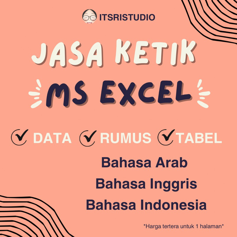 Jasa Ketik MS Excel (Arab Gundul/Harakat - Inggris - Indonesia)