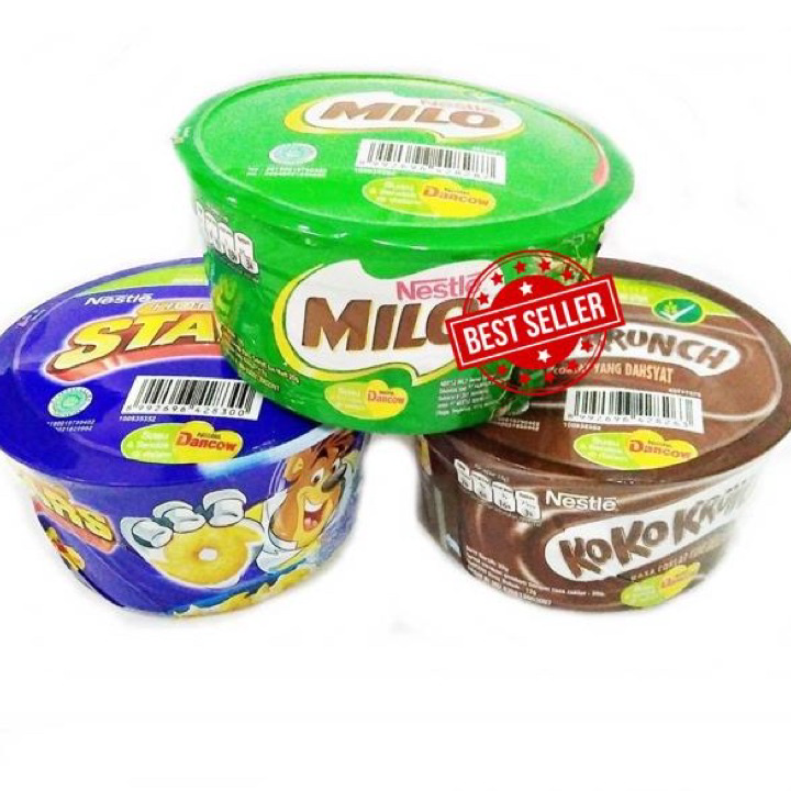 

Dijual Murah Nestle Milo/ Koko Krunch / Honey Star Sereal Cup Combo Pack Dancow Cereal (20+12)g Kemasan Bergizi