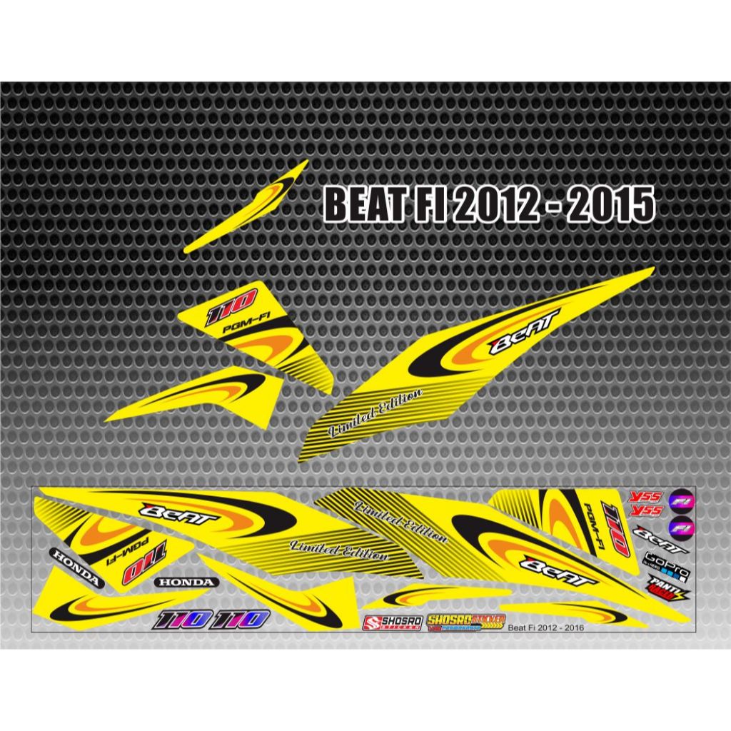SETIKER VARIASI BUAT MOTOR BEAT FI KUNING LIS 2012 2013 2014 2015 LIS STIKER BEAT FI STRIPING LIS SI