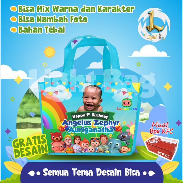 

TAS SOUVENIR ULTAH COCOMELON CUSTOM/TAS SOUVENIR PREMIUM /GRATIS DESAIN/BONUS FOTO ANAK/GOODIE BAG CUTE COCOMELON/TAS ULANG TAHUN COCOMELON/TAS ULTAH CUSTOM / TAS SOUVENIR 2 HARI JADI/ TAS ULTAH / TAS ULANG TAHUN / BISA TAMBAH FOTO ANAK