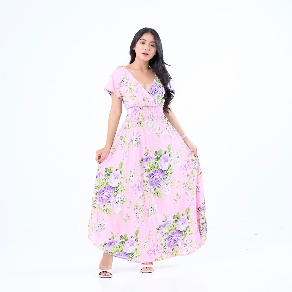 Dress Moza Bali Lengan V Neck