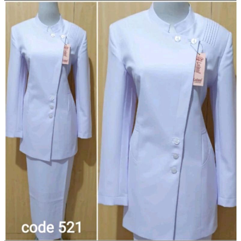 Seragam PDL Putih wanita/ Seragam NAKES/ Seragam ASN PNS PDL Putih hitam/ Seragam RS/ Baju Dinas PUS