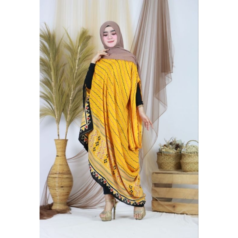 Dress Kaftan Batik Paris Premium Allsize fit Jumbo