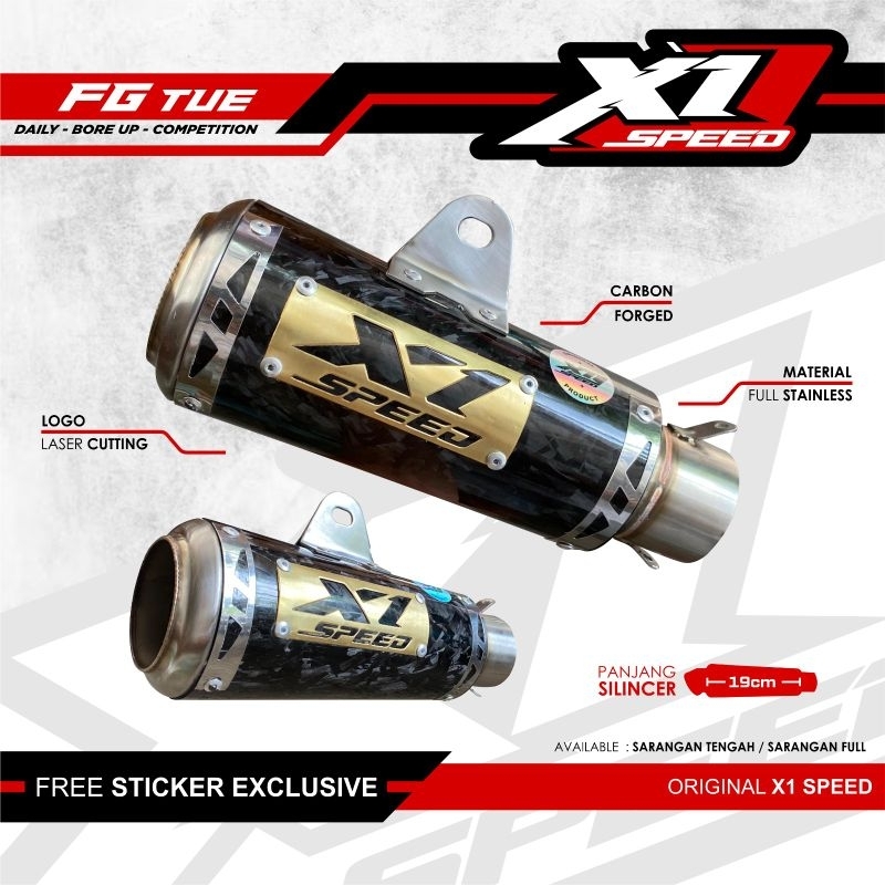 silinser only carbon forged kerucut universal semua motor Original X1Speed