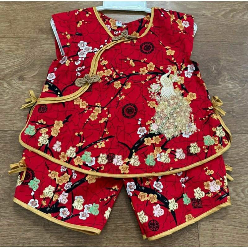 Setelan  Imlek Anak Perempuan / Baju Imlek Cheongsan Anak cewek