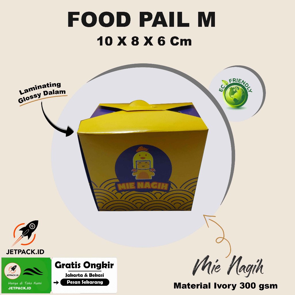 CUSTOM BOX FOOD PAIL 10x8x6 DUS FOOD PAIL