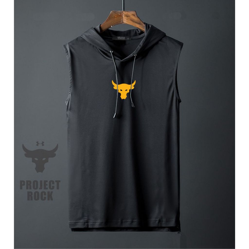 Rompi Hoodie Pria Manset Olahraga Stretch SLIM FIT