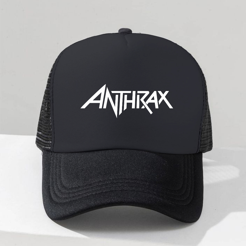 Topi Band Anthrax - Aksesoris Fashion Topi Model Trucker / Jaring / Jala - Saga Bandung