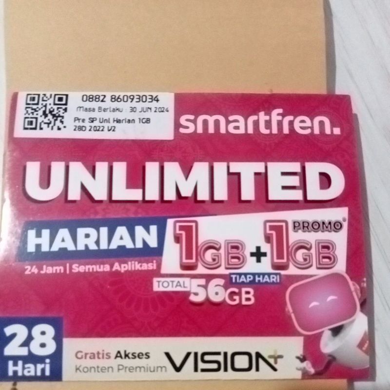 KARTU PERDANA SMARTFREN UNLIMITED HARIAN 1 GB + 1 GB