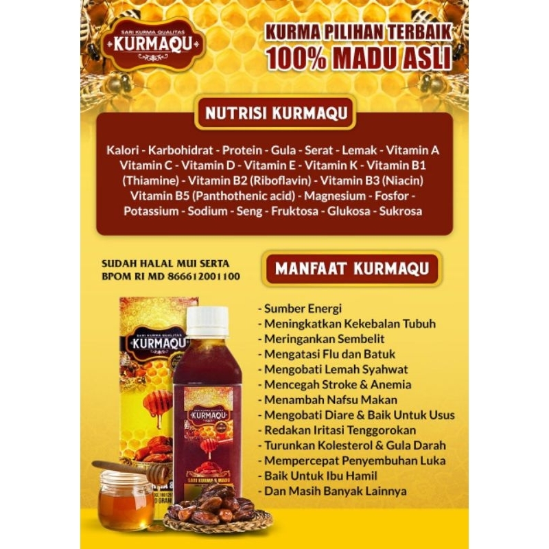 

sari kurma KURMAQU 350 gr kualitas premium