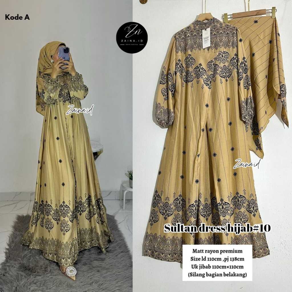 Sultan Dress Jilbab #10 Gamis Set Jilbab Dress Muslim By Zaina.id