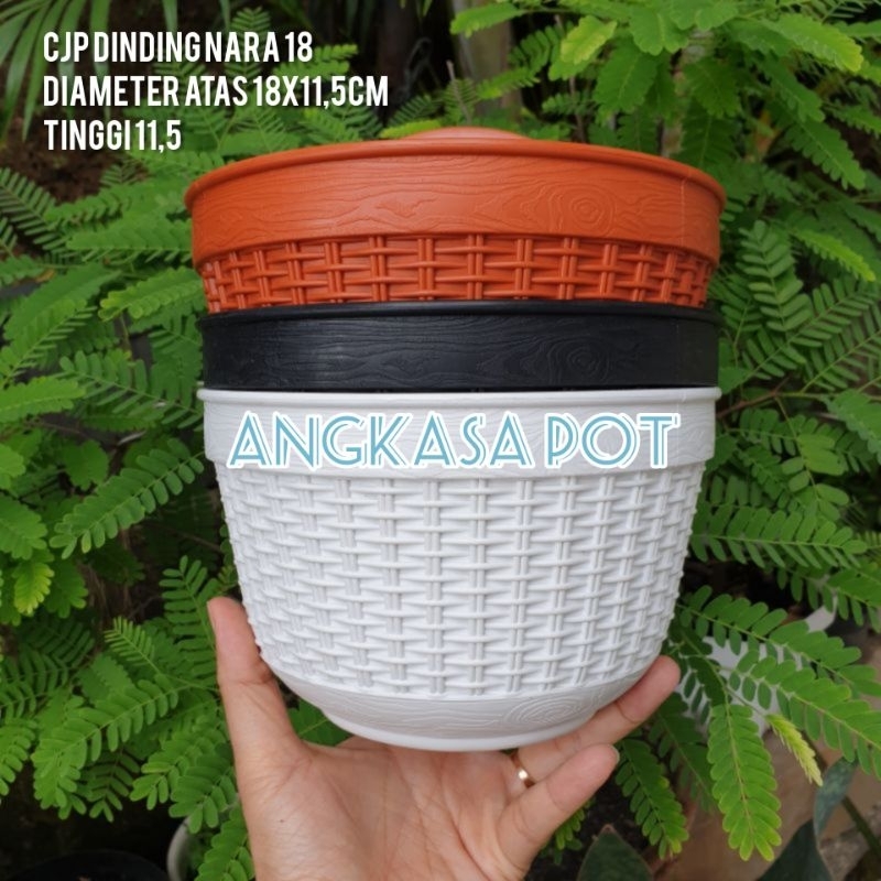 DINDING CJP NARA 18 (18cm*11,5cm) Pot bunga motif anyam Pot Dinding