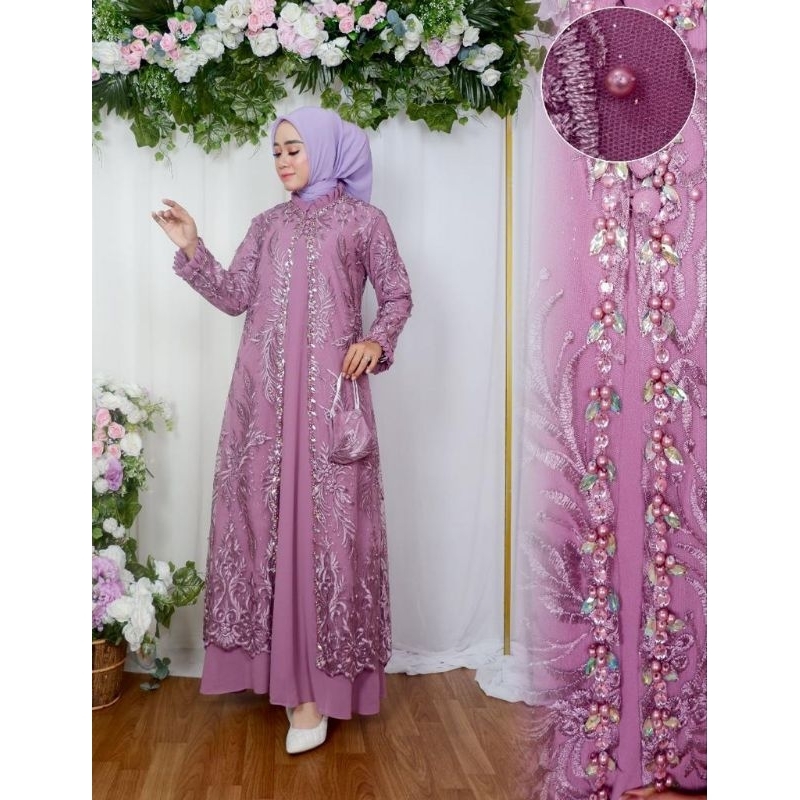 Terbaru Gamis Outer Lepas Pasang Kancing Depan /Gamis Jumbo Ld 130cm/Gamis Tille Premium/Gamis Lebar