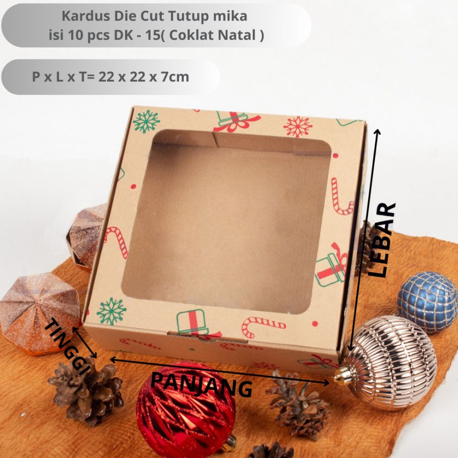 

dus lapis legit puding kotak kue box cake natal ukuran 22x22x7cm dus special natal christmass (10 Pcs)