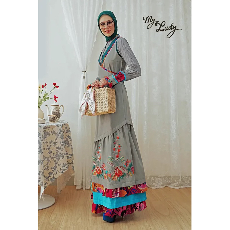 MY LADY- GAMIS TUNEECA YASMIN T-0523013 /DRESS FASHION MUSLIMAH TRENDY MODERN MEWAH ELEGANT