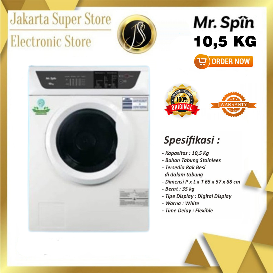 MR SPIN MESIN PENGERING LAUNDRY LISTRIK 10,5KG