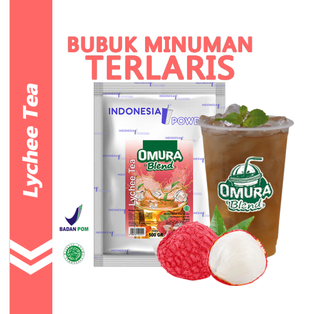 

OMURA Blend Bubuk Minuman Premium Rasa Lychee Tea / Teh Leci Powder Drink 500 GR Omura Powder