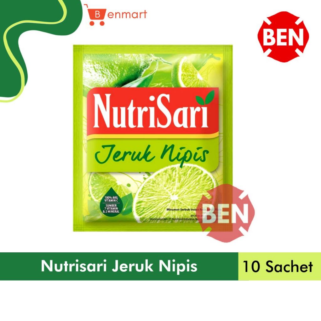 

NUTRISARI JERUK NIPIS 1 RENCENG 10 SACHET PCS 14gr 14 gr - Nutri Sari Orange Grosir limau Saset