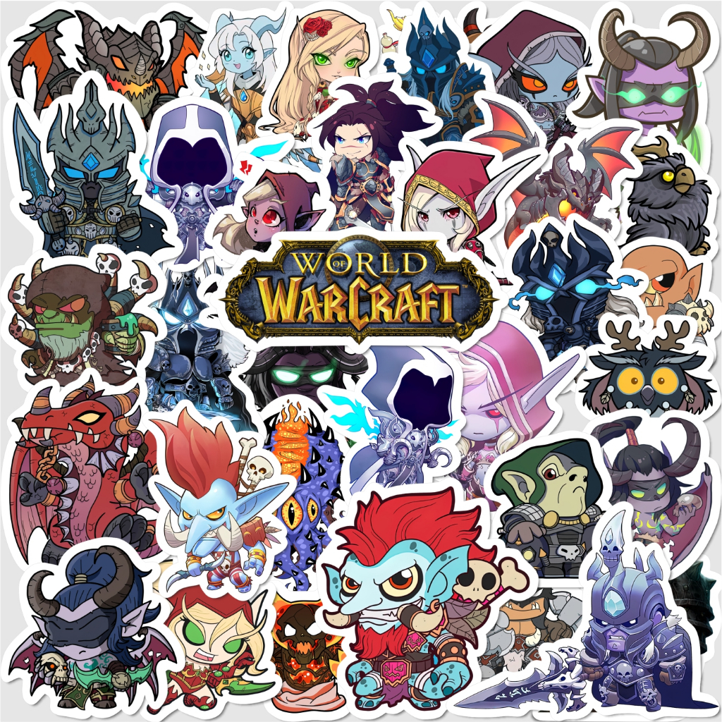 

50PCS Stiker Warcraft / World of Warcraft / Vinyl Waterproof Anti Air / Sticker Kartun Lucu Buku Journal Koper Motor Casing HP Laptop Tumbler Botol Minum Sepeda IPad Tablet Polaroid Kulkas