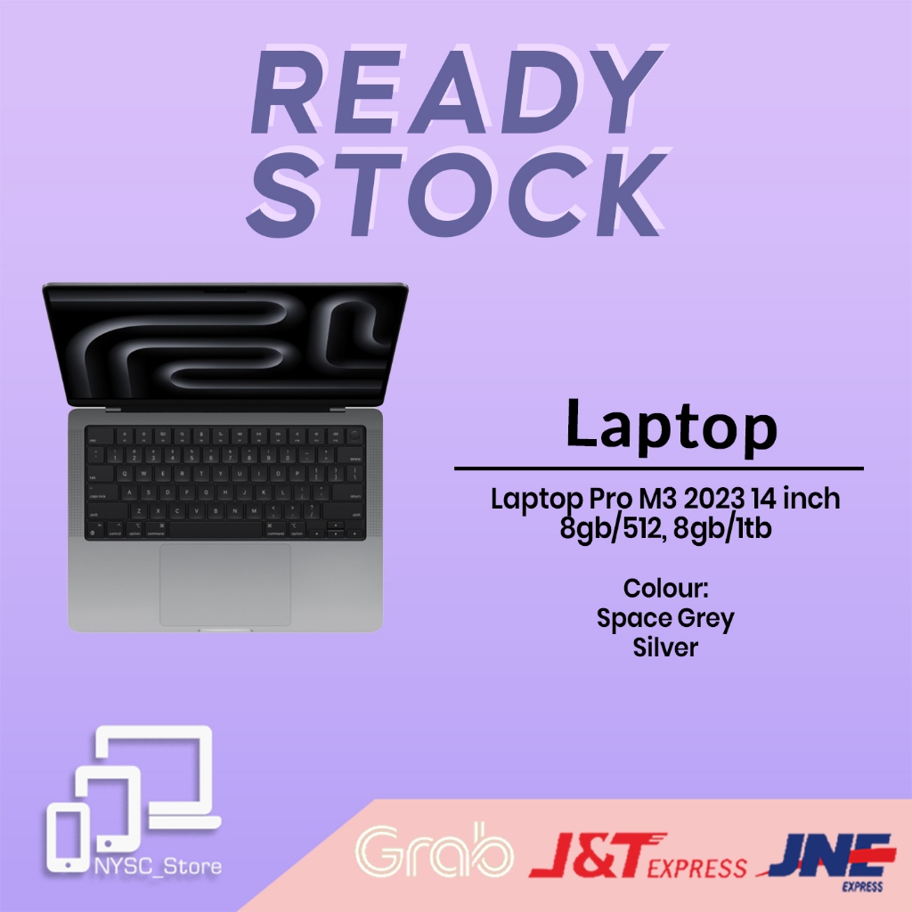 Laptop Pro M3 2023 14" RAM 8GB SSD 512GB/1TB Space Grey | Silver BNIB