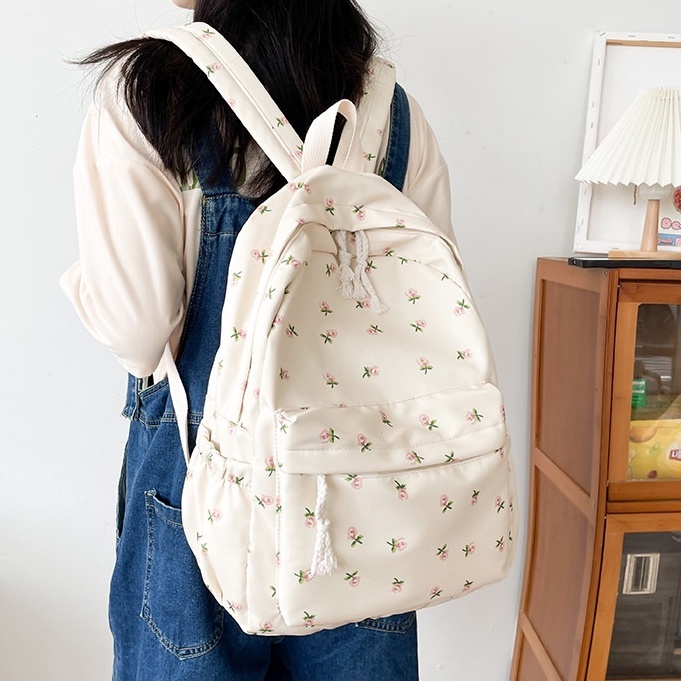 Tas Ransel Wanita Lucu Bunga anti air cewek import batam Quinn Bag original P1F9 Model korea sekola 