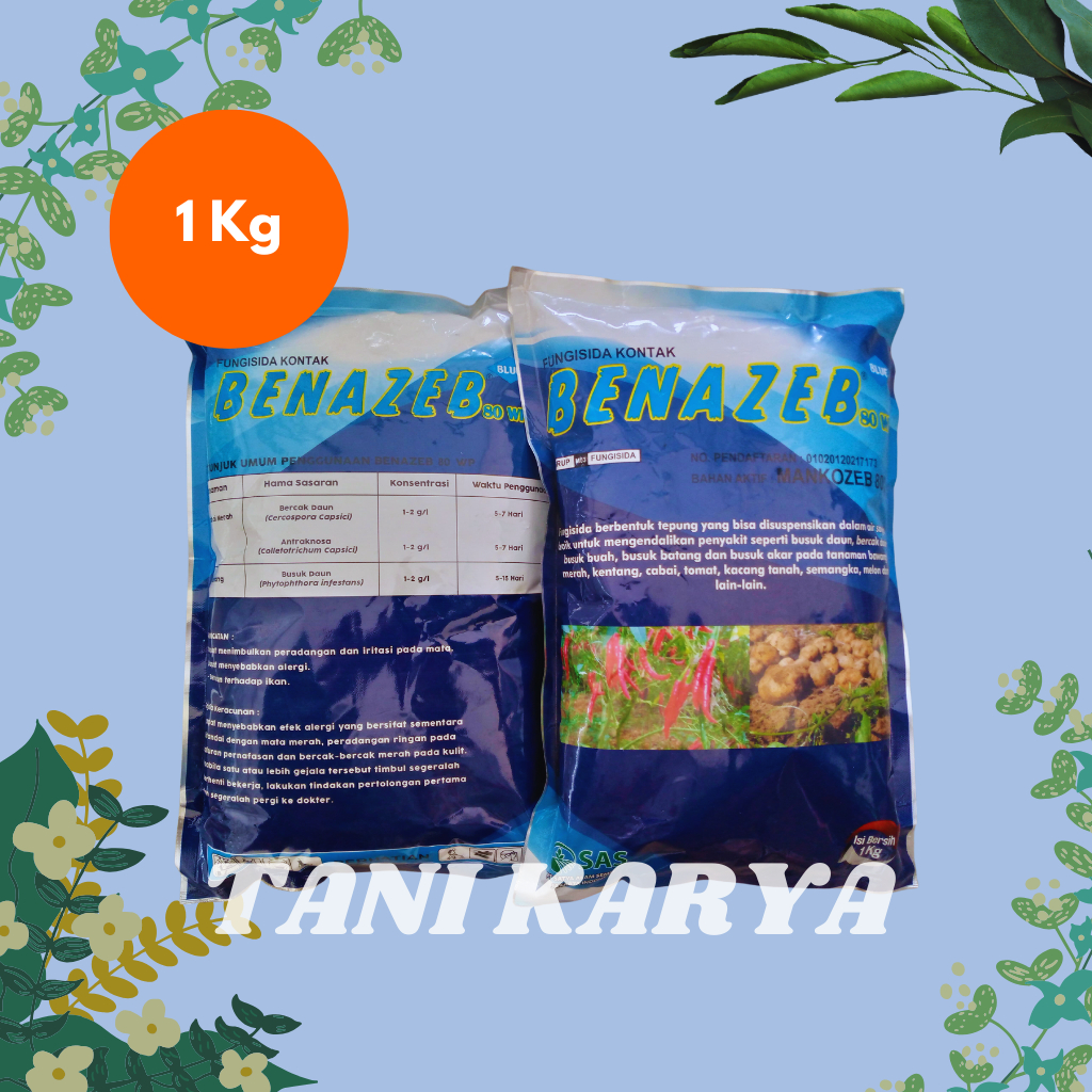 [TANIKARYA] Fungisida Benazeb - Mankozeb 80 WP/Fungisida Tanaman/Fungisida SAS