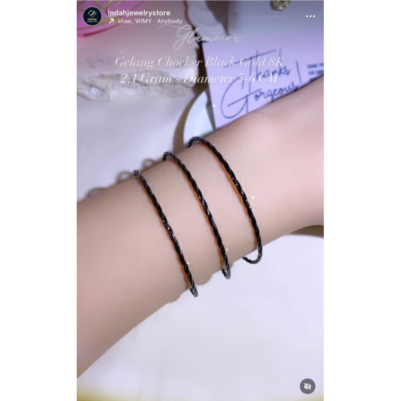 Gelang Chocker Black Gold 8K