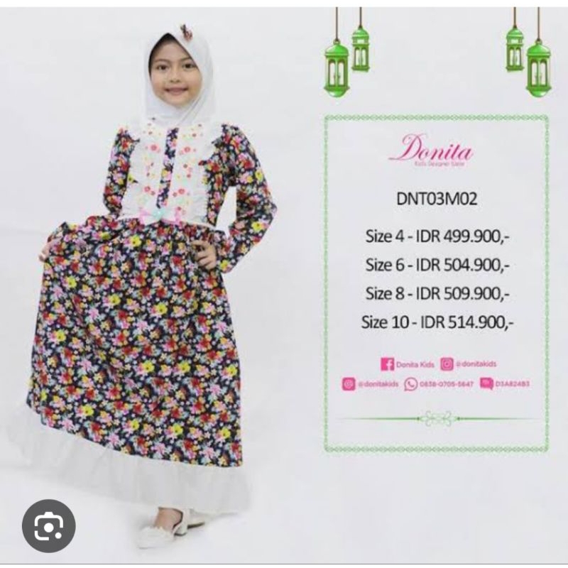 Saffron by donita Dress Muslim print floral + kerudung