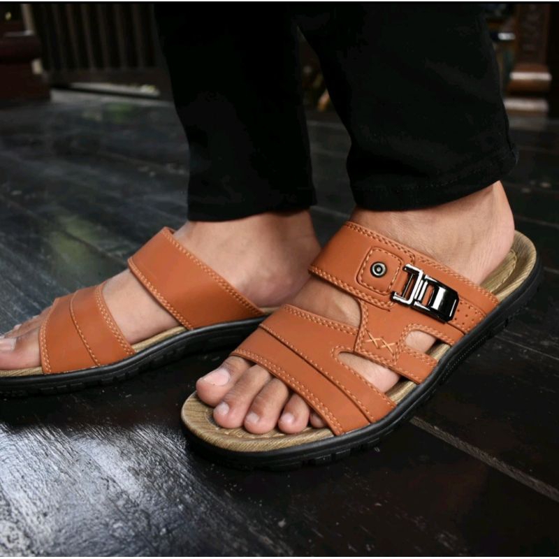 SANDAL L-Track 02/SANDAL SLOP KULIT PRIA MURAH