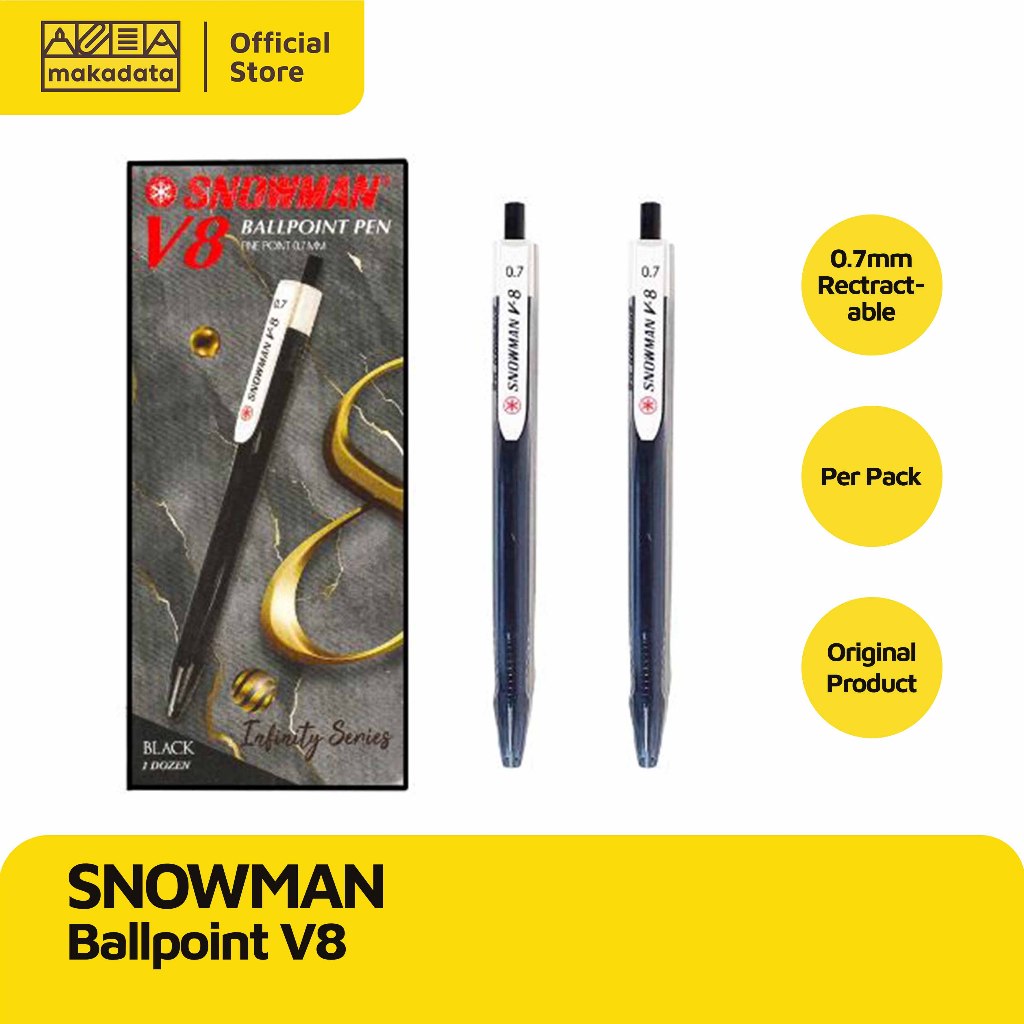

PULPEN / BOLPEN SNOWMAN V8 0.7 MM (1PACK) MURAH