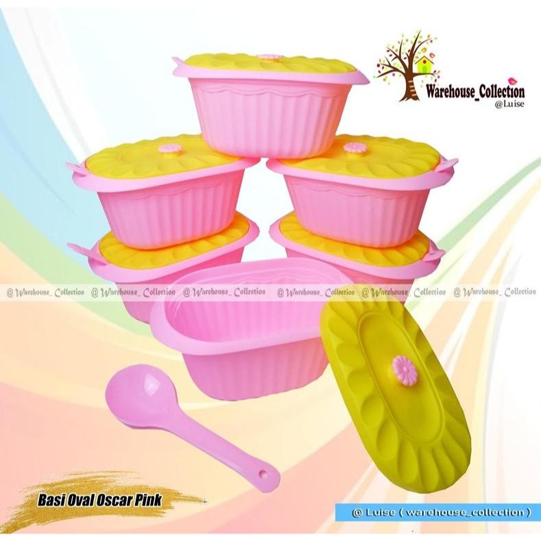 Basi Prasmanan Set/ Basi Oskar Premium /Basi Set Segi/Oval Warna Premium 6 & 3 Komplit Tutup +