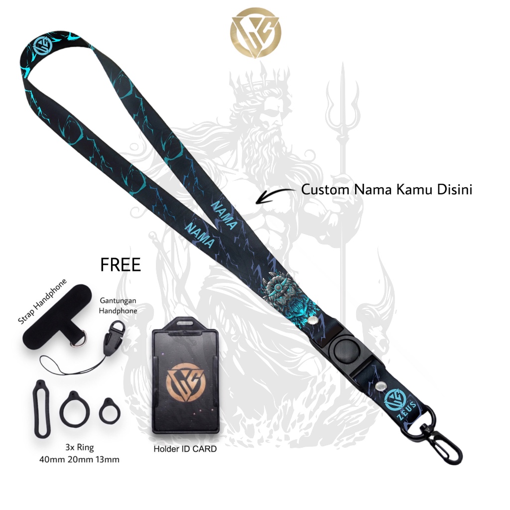 

Lanyard Craft Custom Nama Zeus Series Gantungan Holder ID Card