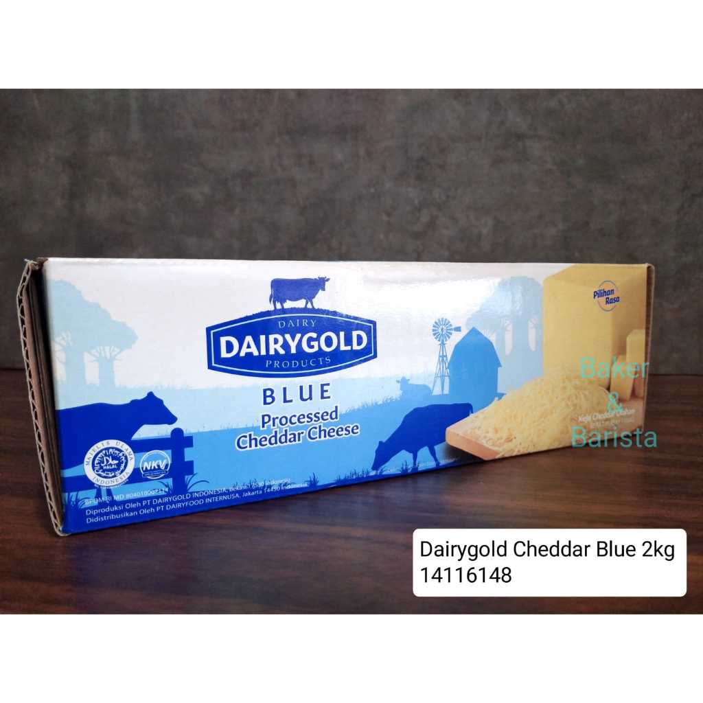 

DairyGold Cheese Cheddar 2KG / Dairy Gold Blue 2 KG Keju Parut Enak
